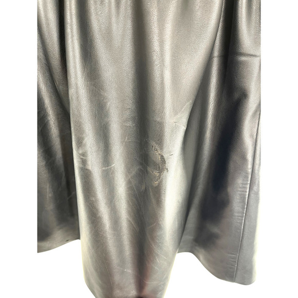 NWT Selmacilek Womens Leather Trench Collar Mini Dress Flap Pockets Size S Black - Picture 9 of 14